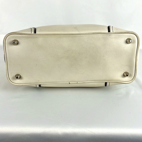 Coach Hamptons Classic Black and White Leather Hand Bag M3Q-9605 Zip Closure - Picture 8 of 16